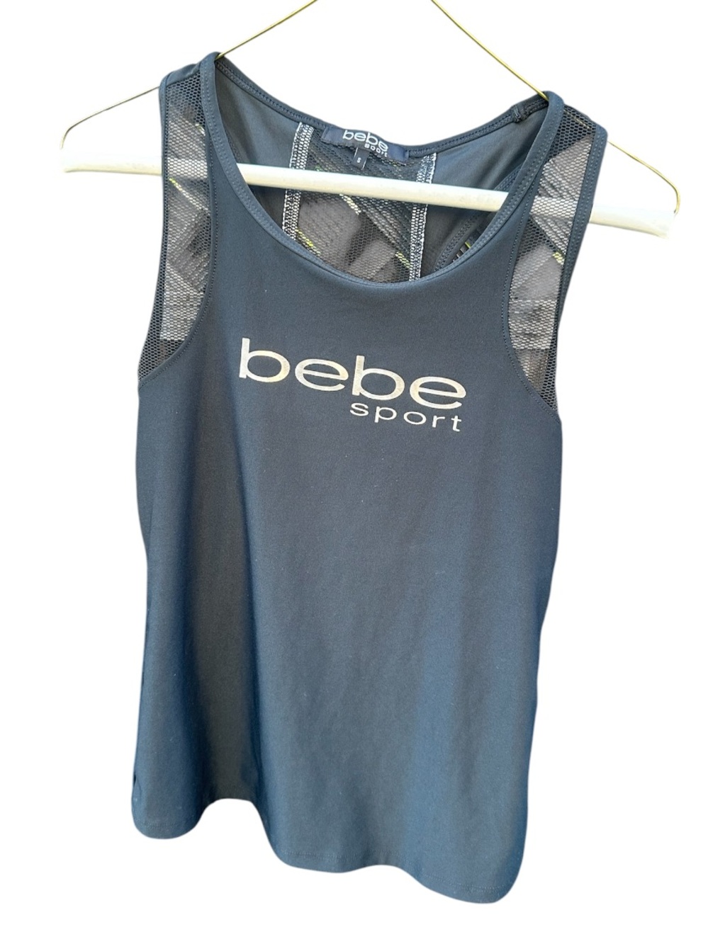 bebe Sport Navy Mesh-Back Tank Top